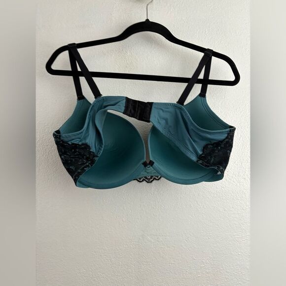 Torrid Eyelash Lace Push-up Plunge blue and black  Bra size 40DD - Picture 5 of 6